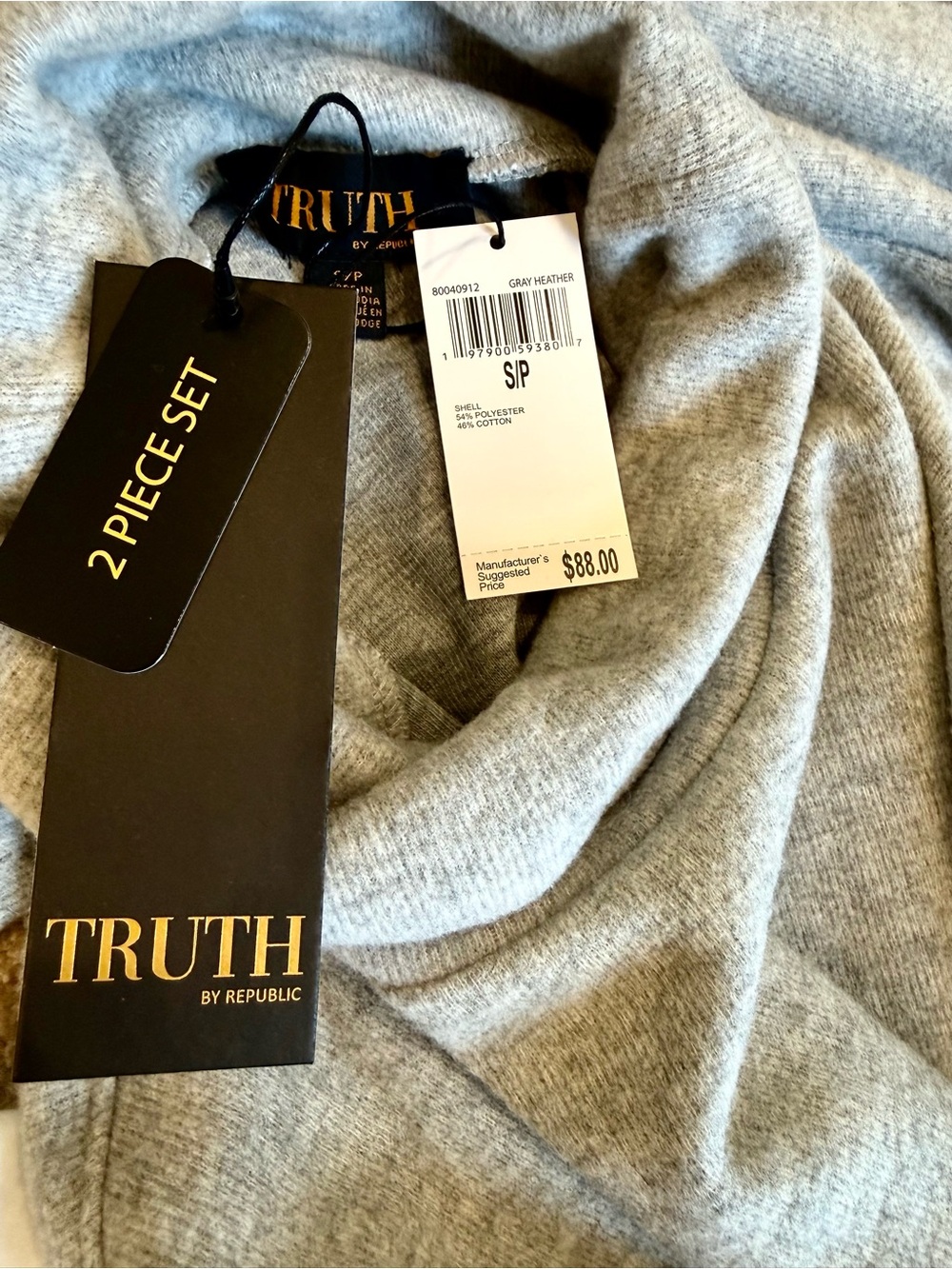 Truth By Republic Cozy Gray Two-Piece Knit Lounge Set🩶 - Picture 4 of 5